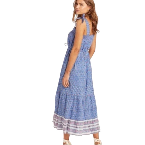 Cleobella | Anthropologie India Floral Midi Length Shoulder Tie Cotton Dress - Picture 1 of 11